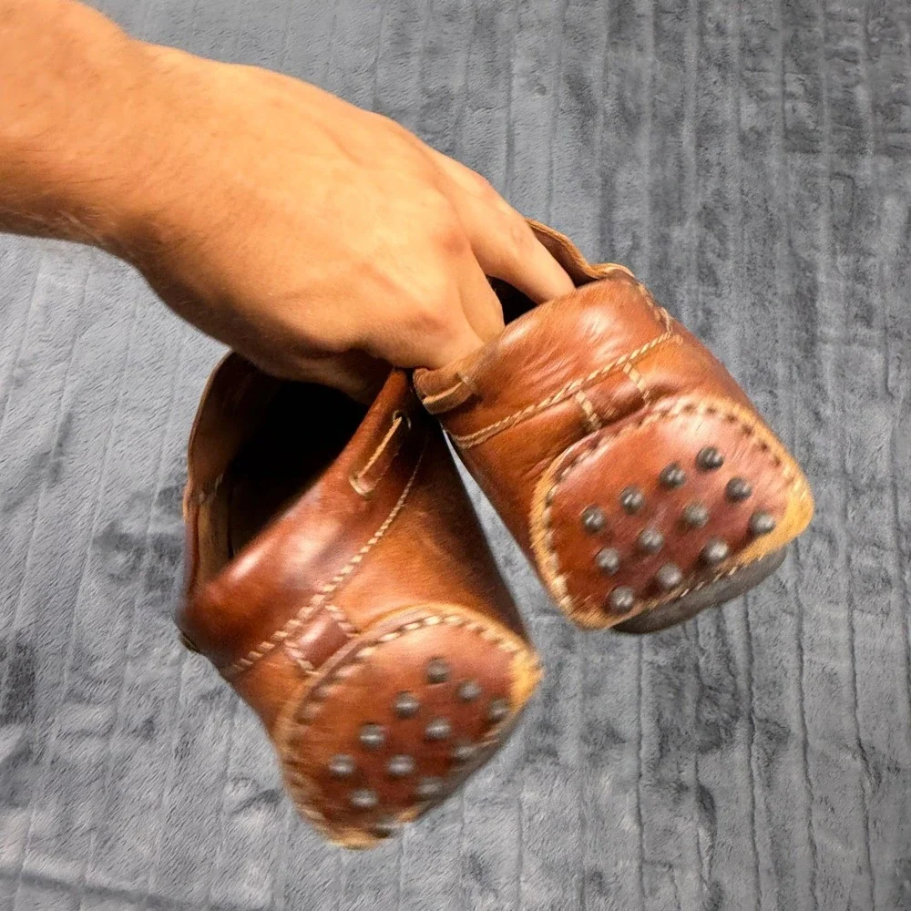 Cole Haan Gunnison Driver Loafers Mens 8.5D Tan Leather Shoes 13215